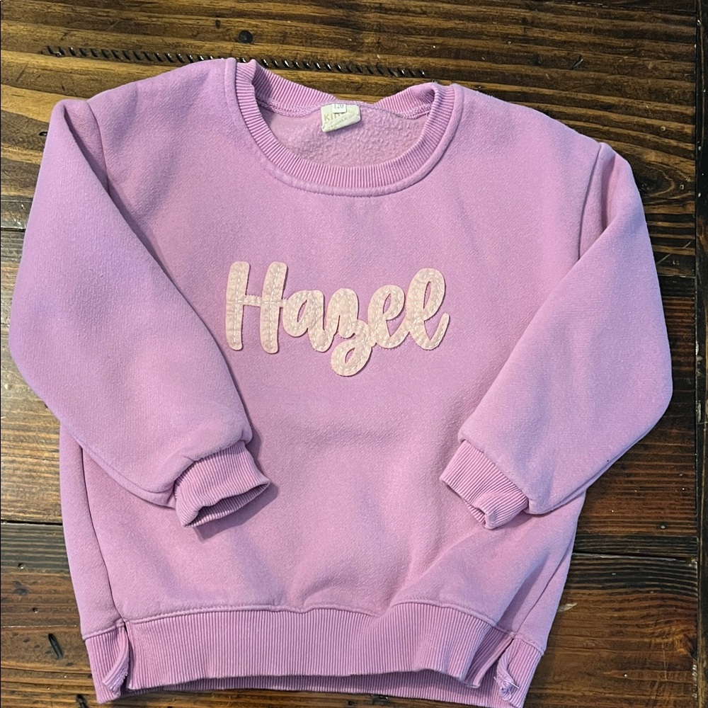 Pink Sweatshirt with Hazel Print